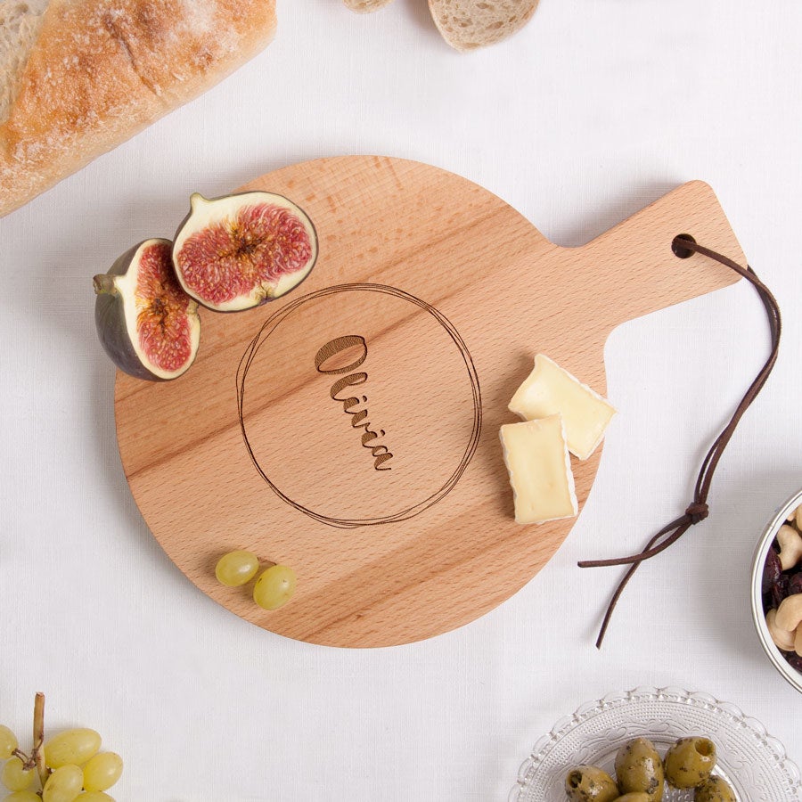 Wooden serving platter - Beech wood - Round (S)