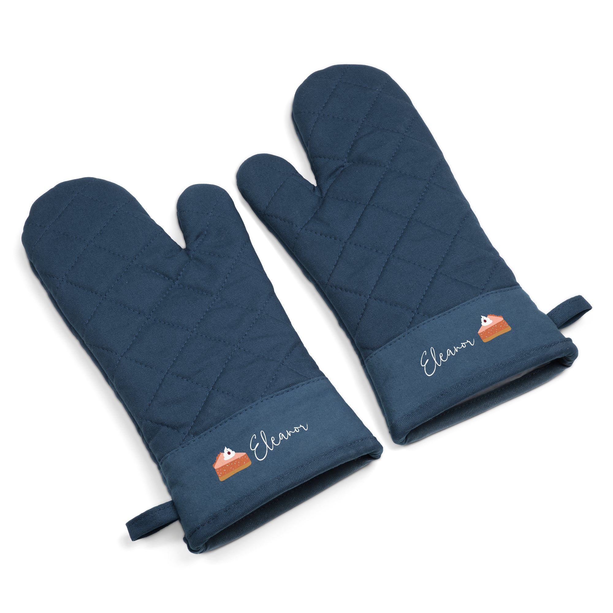 Personalised oven gloves - 2 pcs - Blue