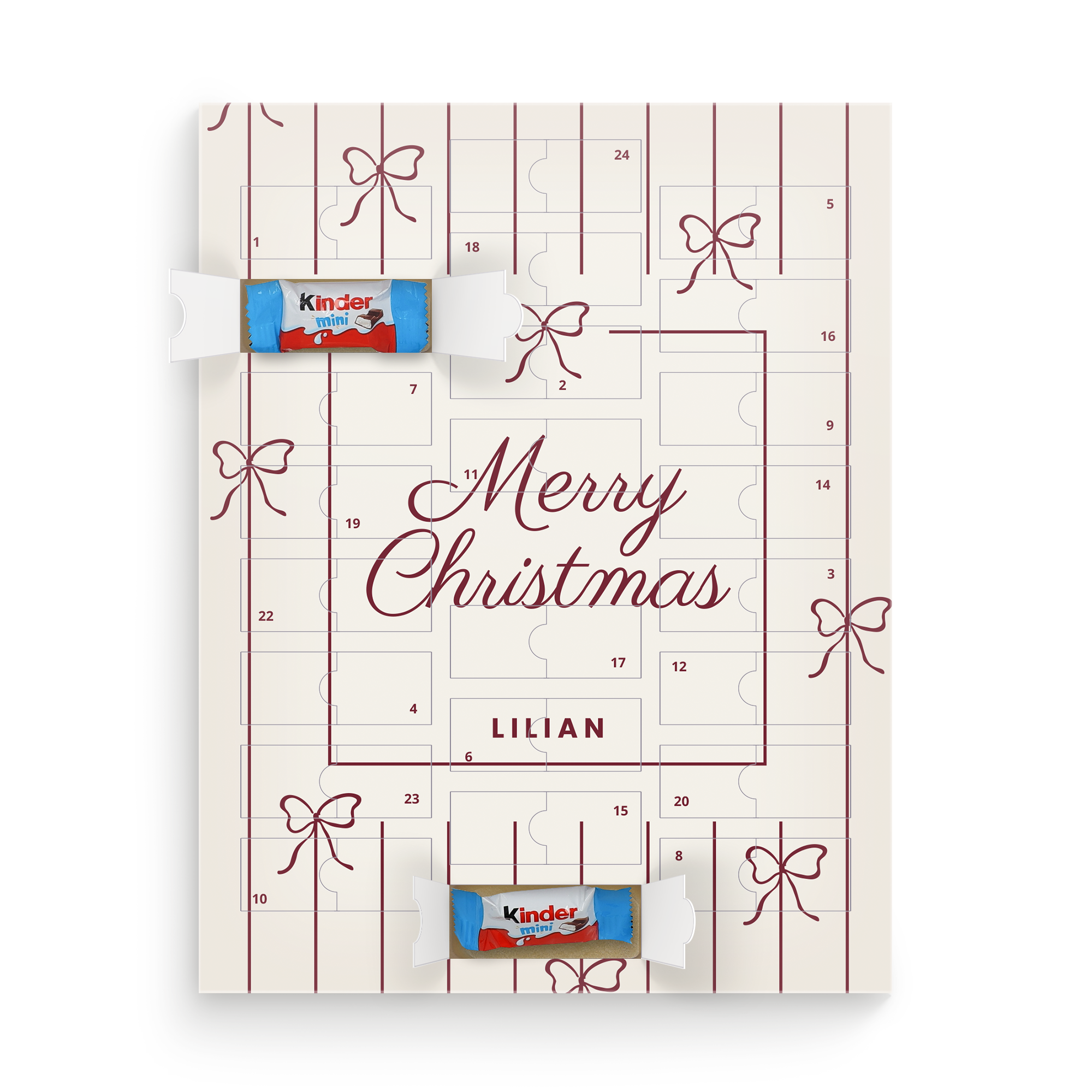 Personalisierter Adventskalender - Kinder Schokolade 