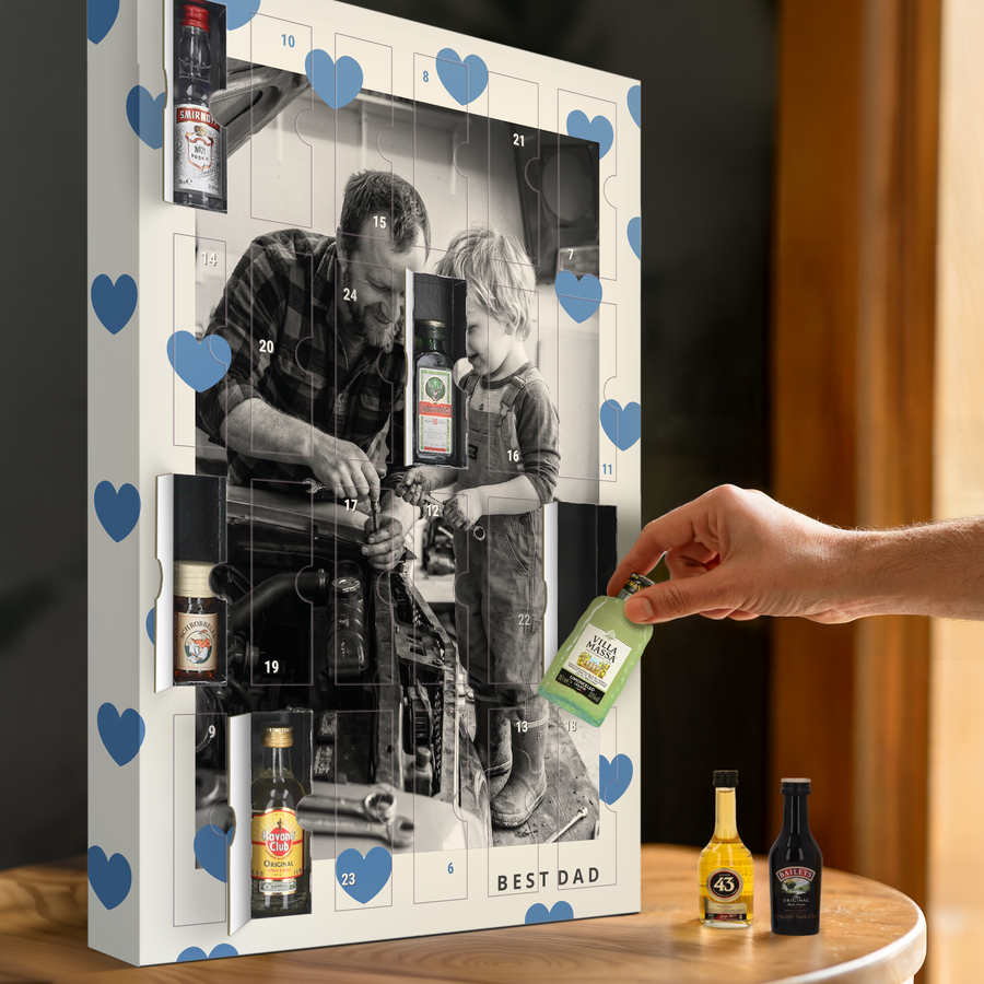 Personlig alkoholadventskalender | 24 miniflaskor