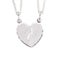 Engraved silver pendant - Broken hearts
