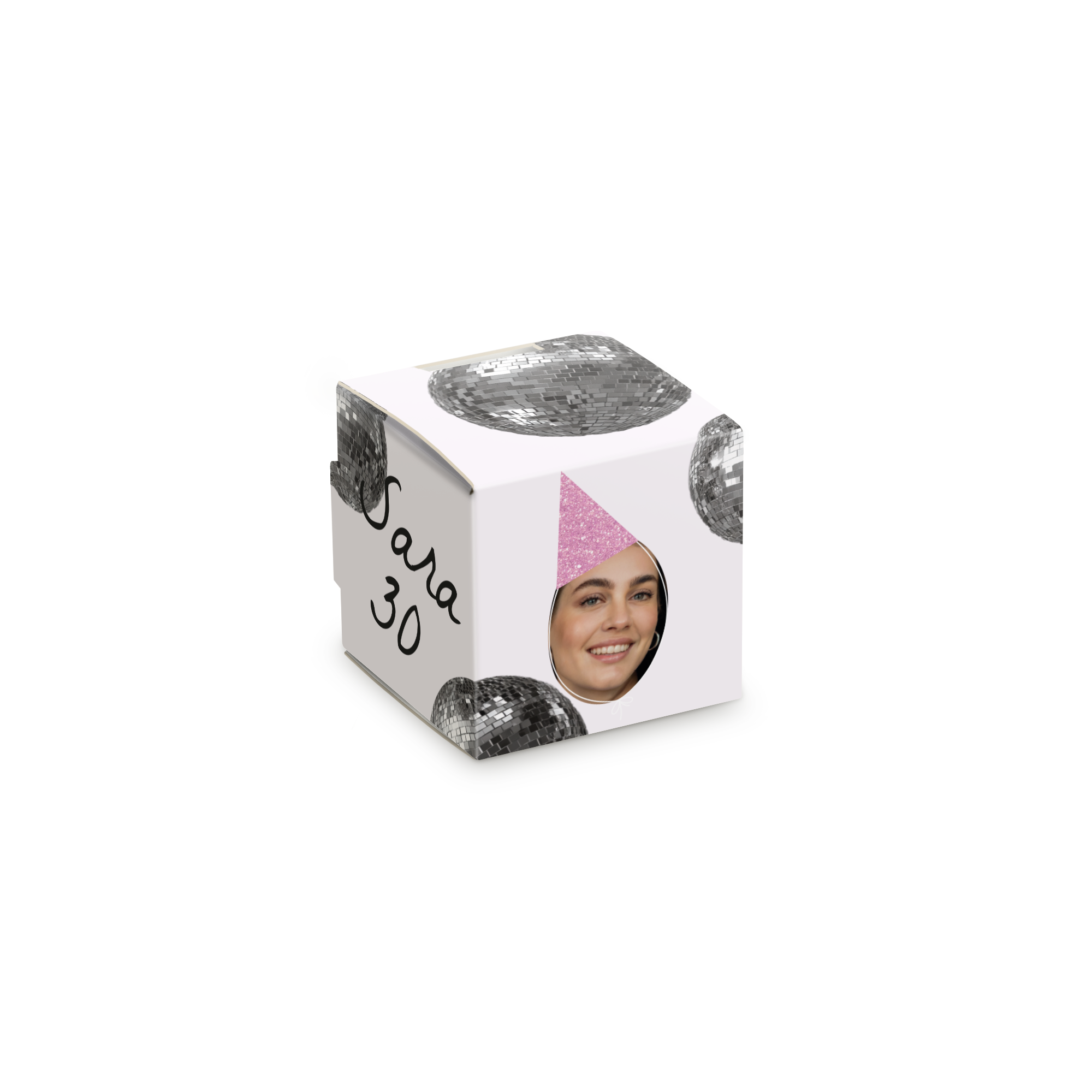 Personalisierte Lutscherbox - 20 Stück mit Sara 30 und personalisiertem Foto, bedruckt