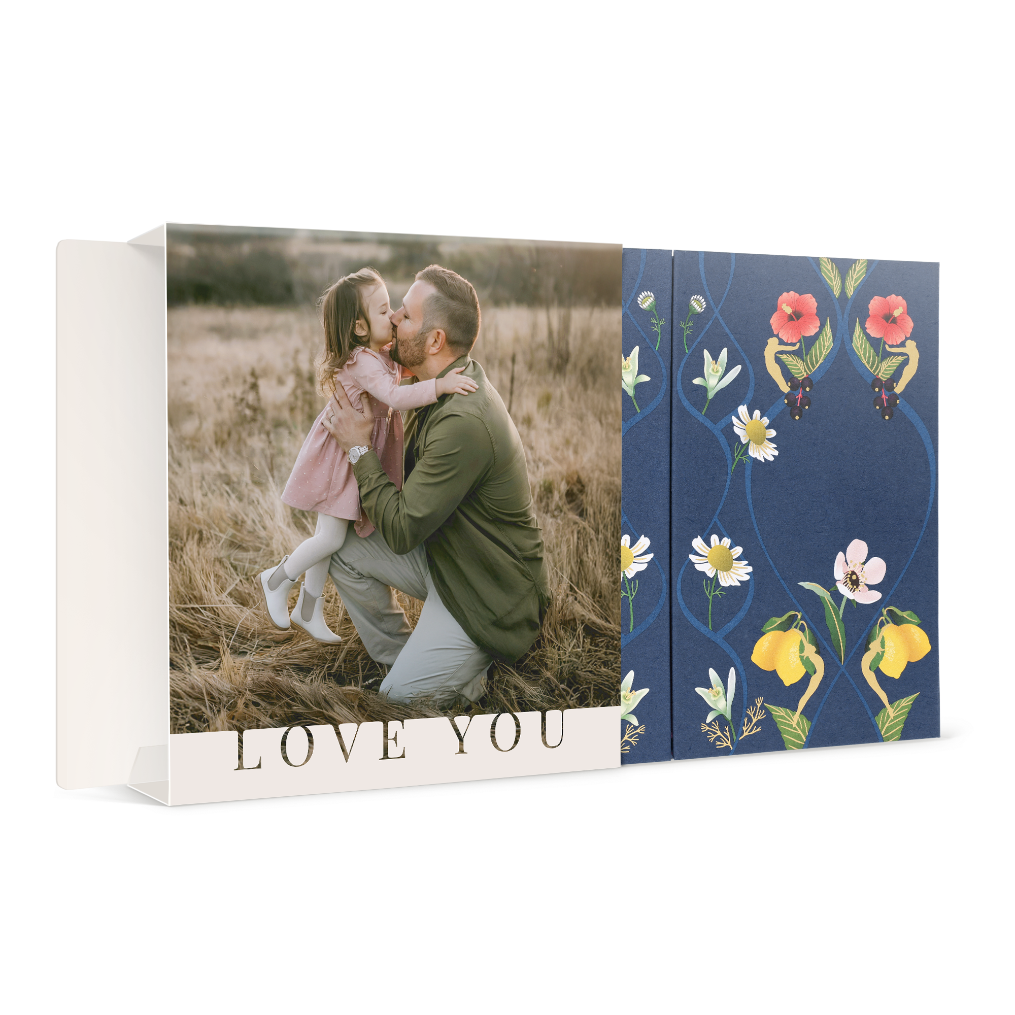 Personalizovaná luxusní krabička na čaj Pukka s fotografií a nápisem Love You, pro tvou vlastní čajovou oázu.