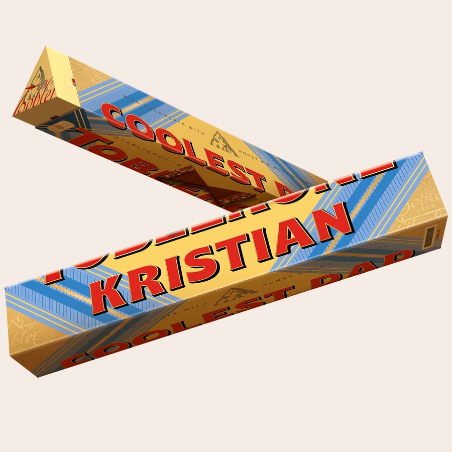 Personlig Toblerone - Farsdag Personlig Toblerone-sjokolade til far, trykt med navnet