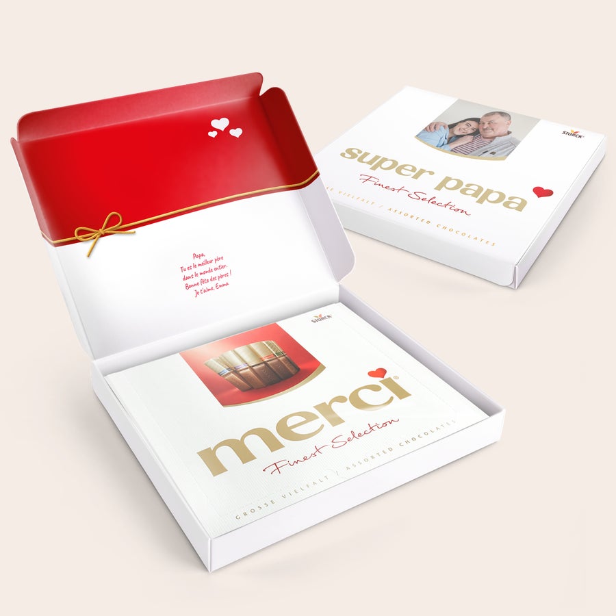 Chocolat Merci avec carte personnalisée - 250 grammes Chocolat Merci avec carte personnalisée - 250 grammes