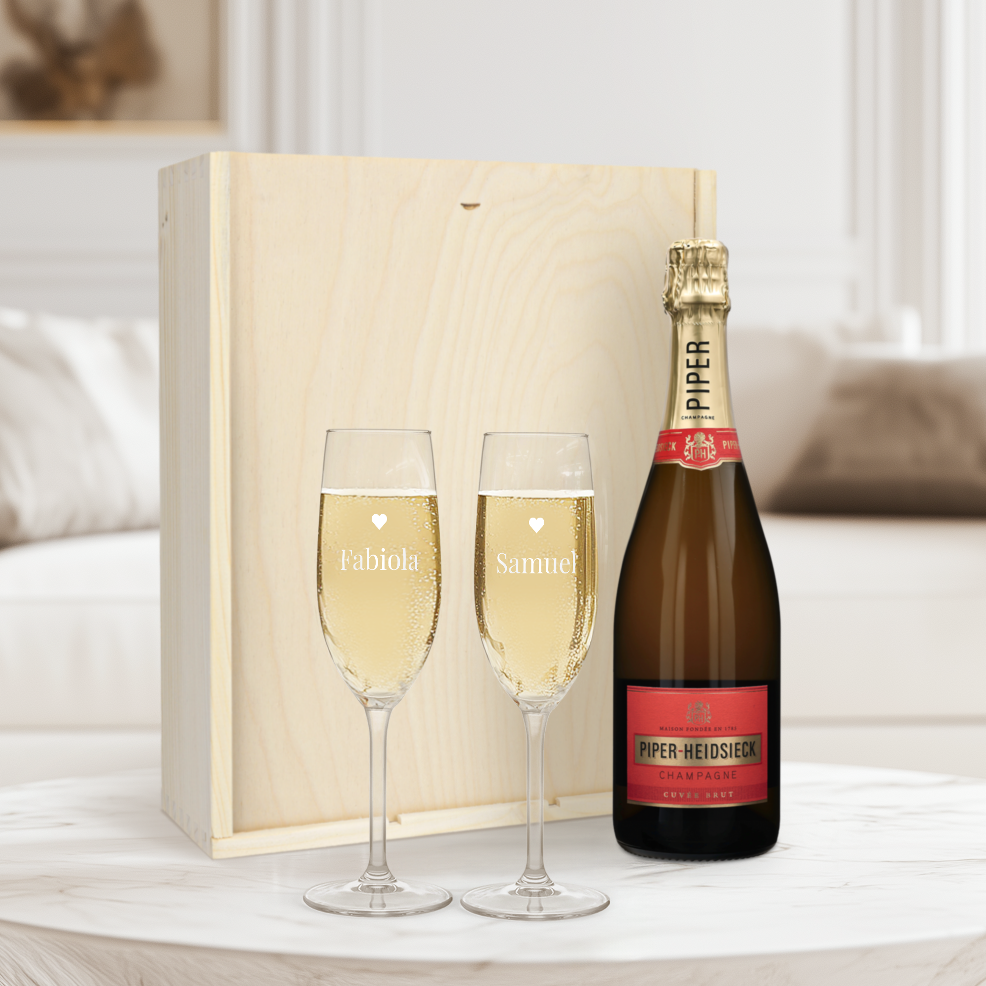 Piper Heidsieck Brut pezsgő ajándékkészlet pohárral