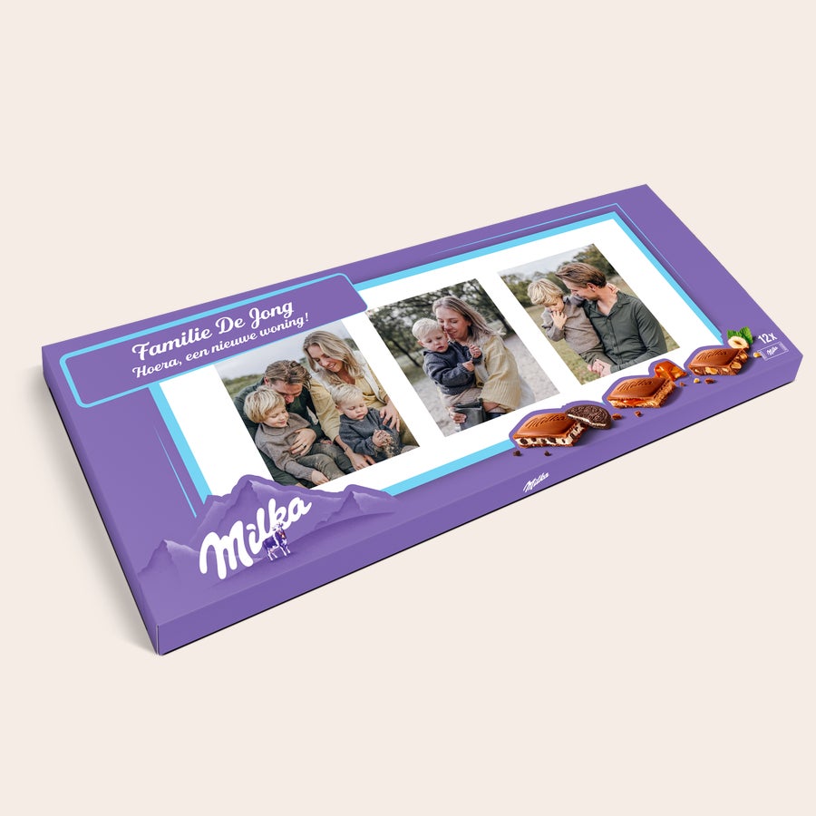 Mega Milka reep met naam en foto bedrukken Mega Milka reep met naam en foto bedrukken