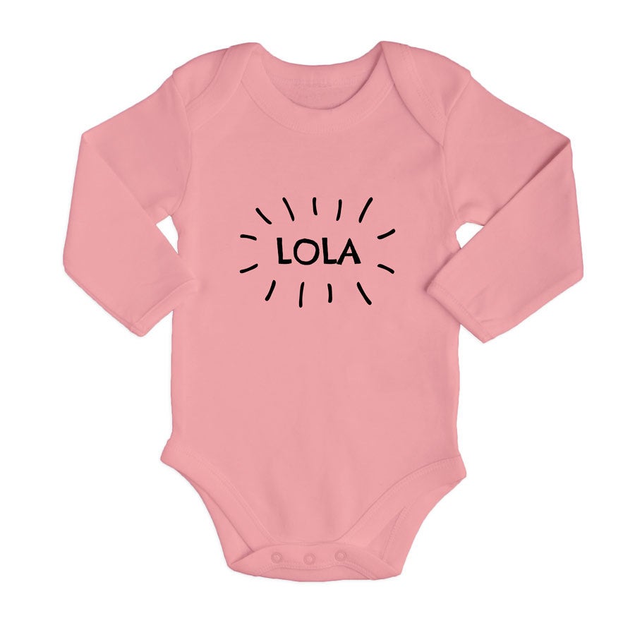 Body bébé personnalisé - Rose - 50/56
