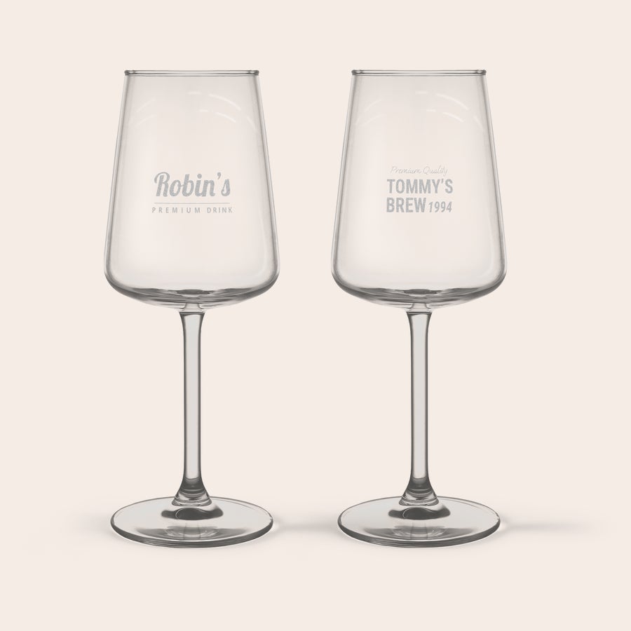 Witte wijnglas graveren Witte wijnglas graveren