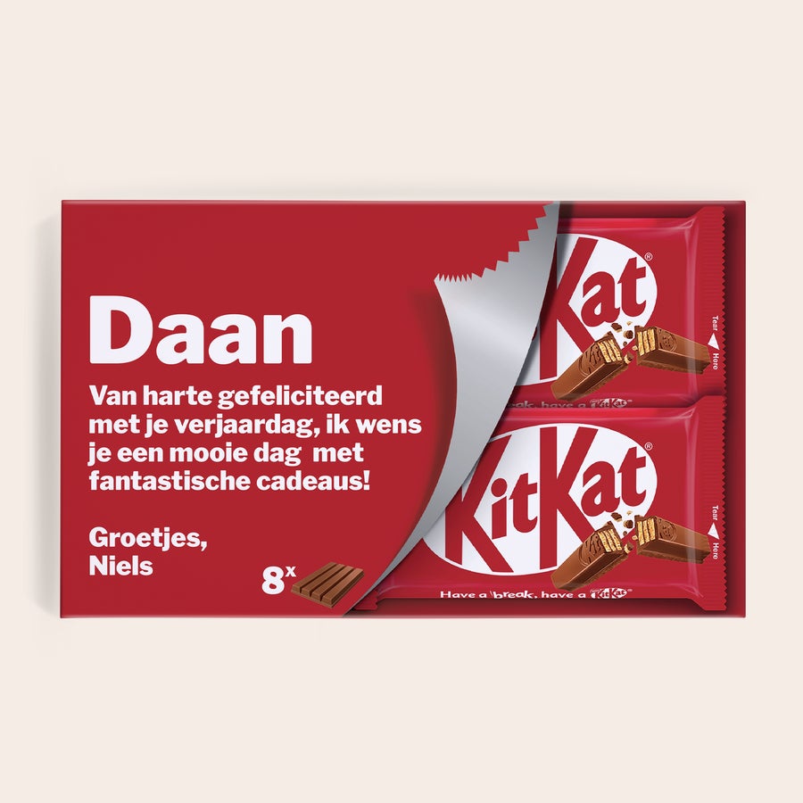 KitKat reep met naam en foto bedrukken KitKat reep met naam en foto bedrukken