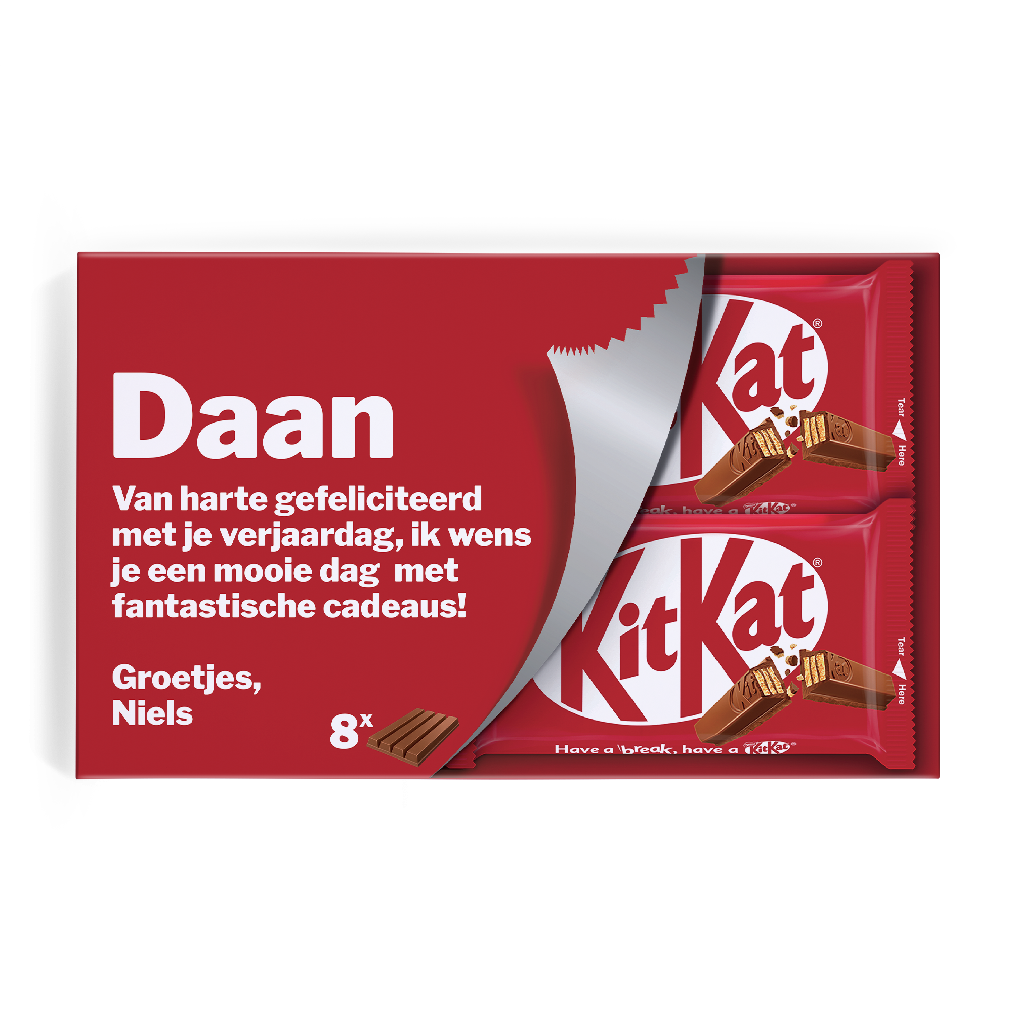 KitKat reep met naam en foto bedrukken
