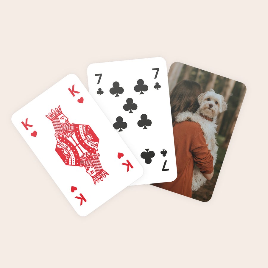 Baraja de cartas con fotografías - Parte posterior impresa Baraja de cartas con fotografías - Parte posterior impresa