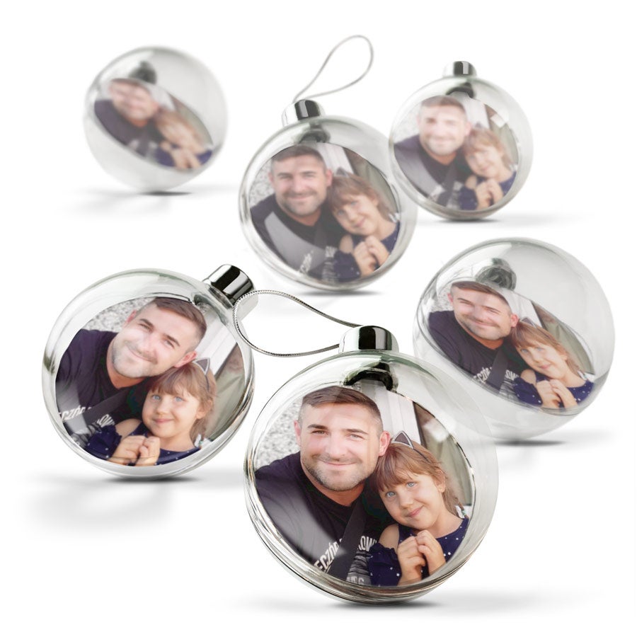 Transparante kerstbal bedrukken (6 stuks) Transparante kerstbal bedrukken (6 stuks)