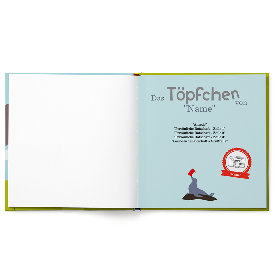 Personalisiertes Kinderbuch mit Name und Botschaft auf der ersten Seite bedruckt. Dein Kind spielt eine besondere Rolle in diesem fröhlichen Kinderbuch mit Namen.