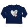 T-shirt bébé personnalisé - Manches longues - Bleu marine - 50/56