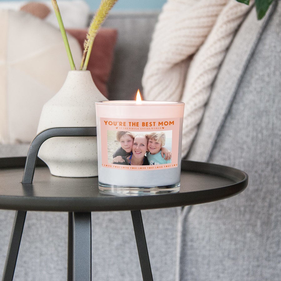 Personalised Mother's Day candle - 10 x 10 x 10 cm