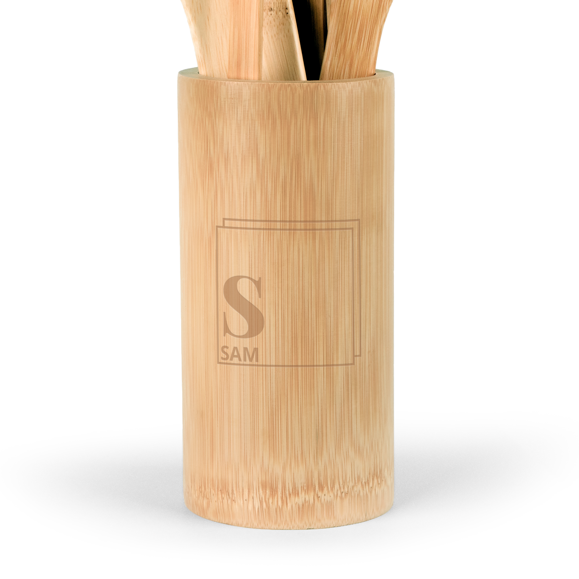 Personalised bamboo kitchen utensils