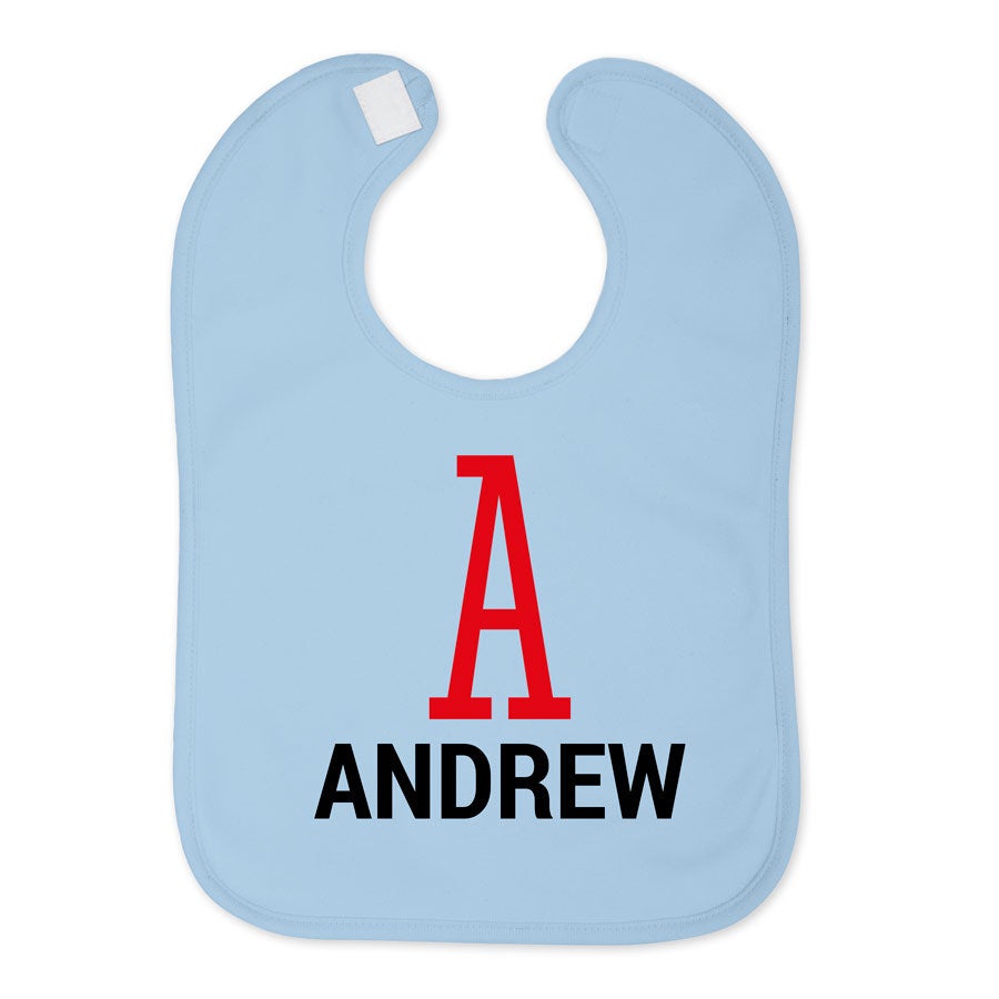 Personalised baby bib - Blue