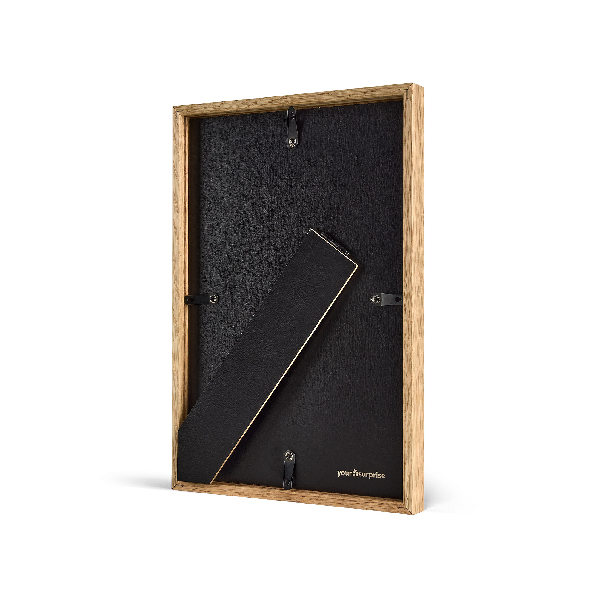 Cornice per appendere poster personalizzato in legno di quercia con supporto