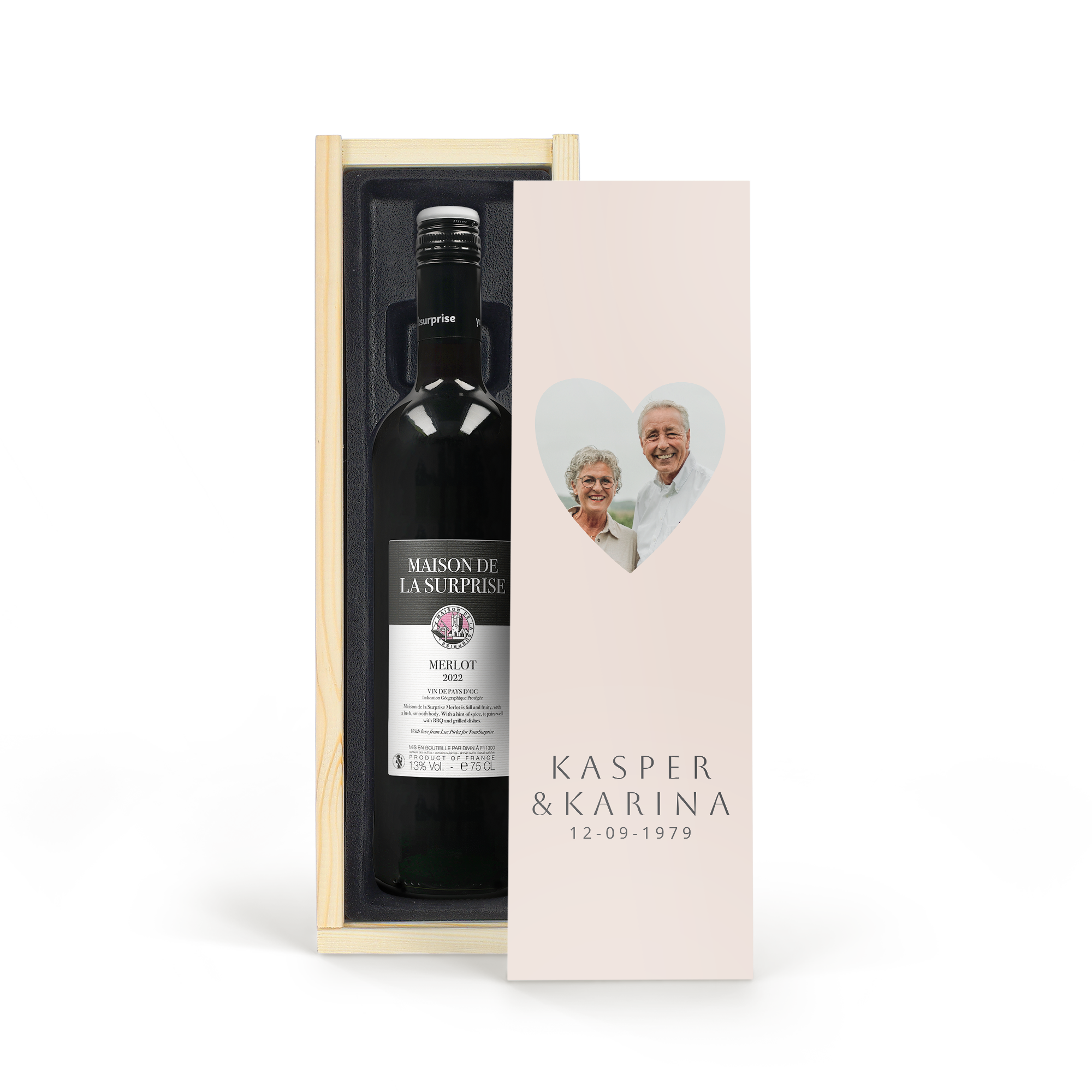 Rødvin med personlig etikette - Maison de la Surprise Merlot