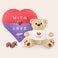 Teddybeer met Milka hart Teddybeer met Milka hart
