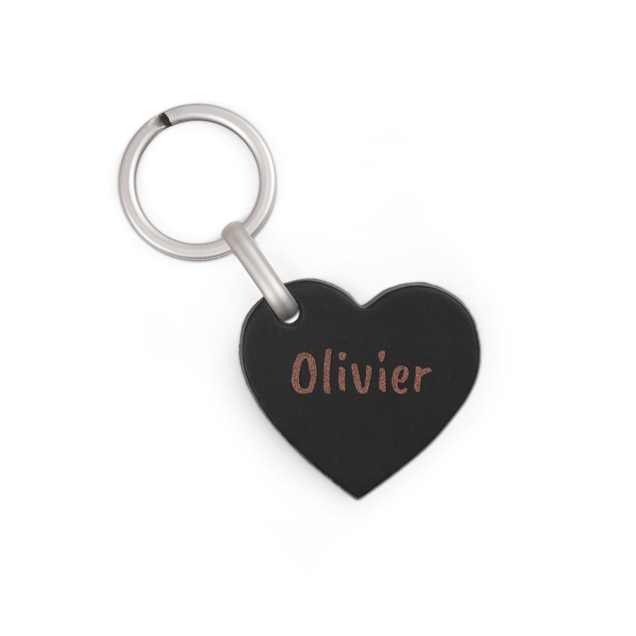 Personalised key ring - Leather - Heart / Star Personalised key ring - Leather - Heart / Star