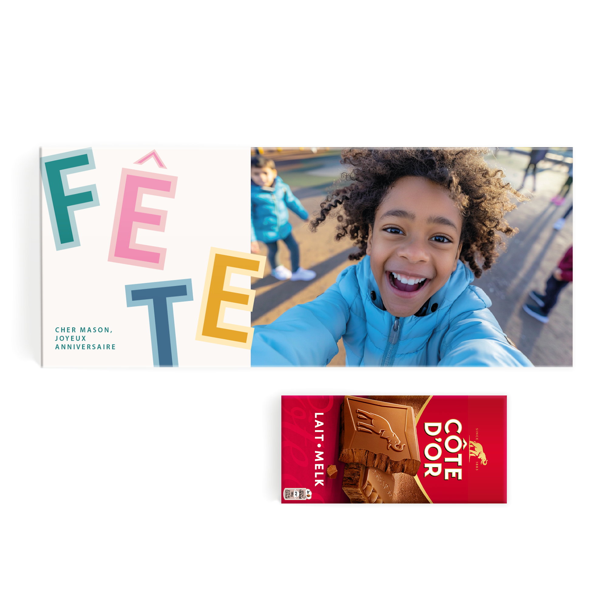 Méga tablette de chocolat Côte d'Or personnalisée