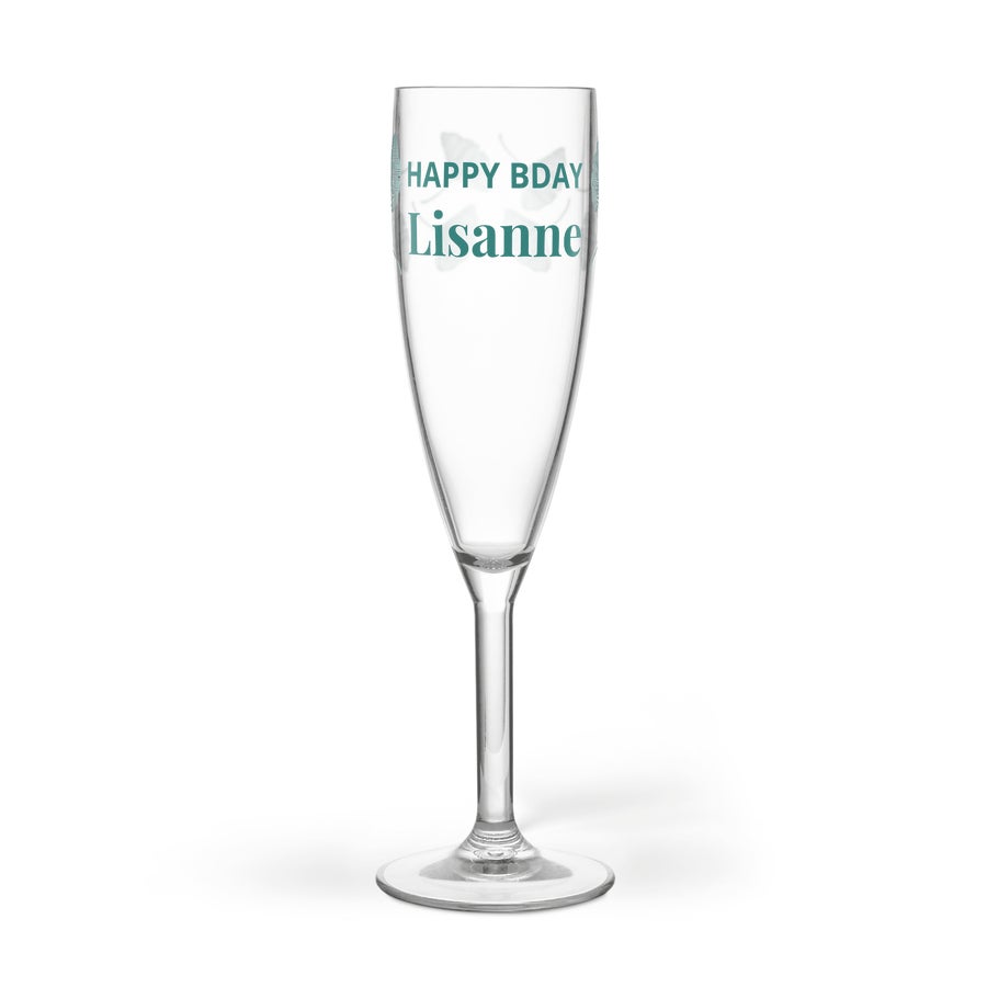Champagneglas bedrukken - Kunststof