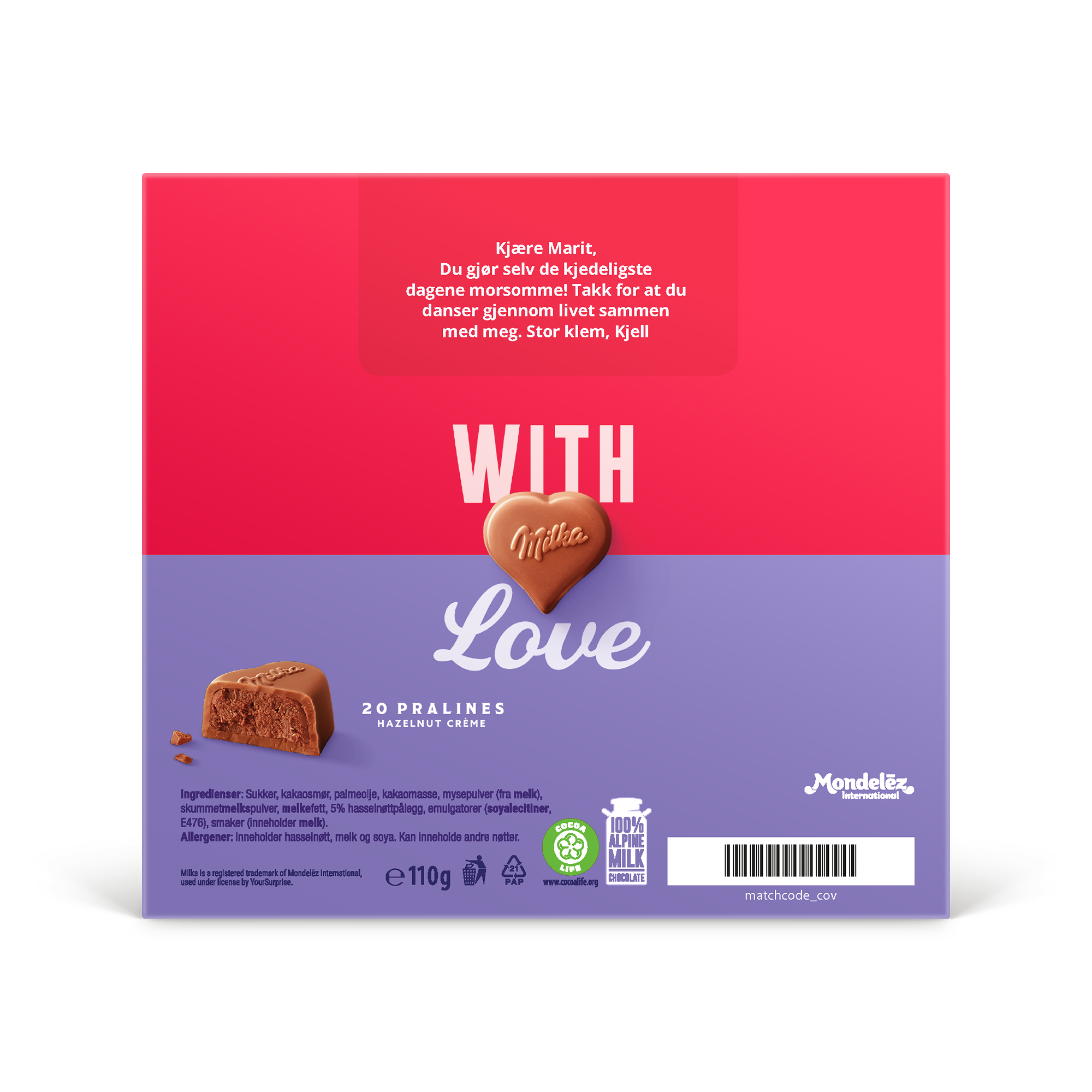 Milka sjokolade 3D-gaveeske