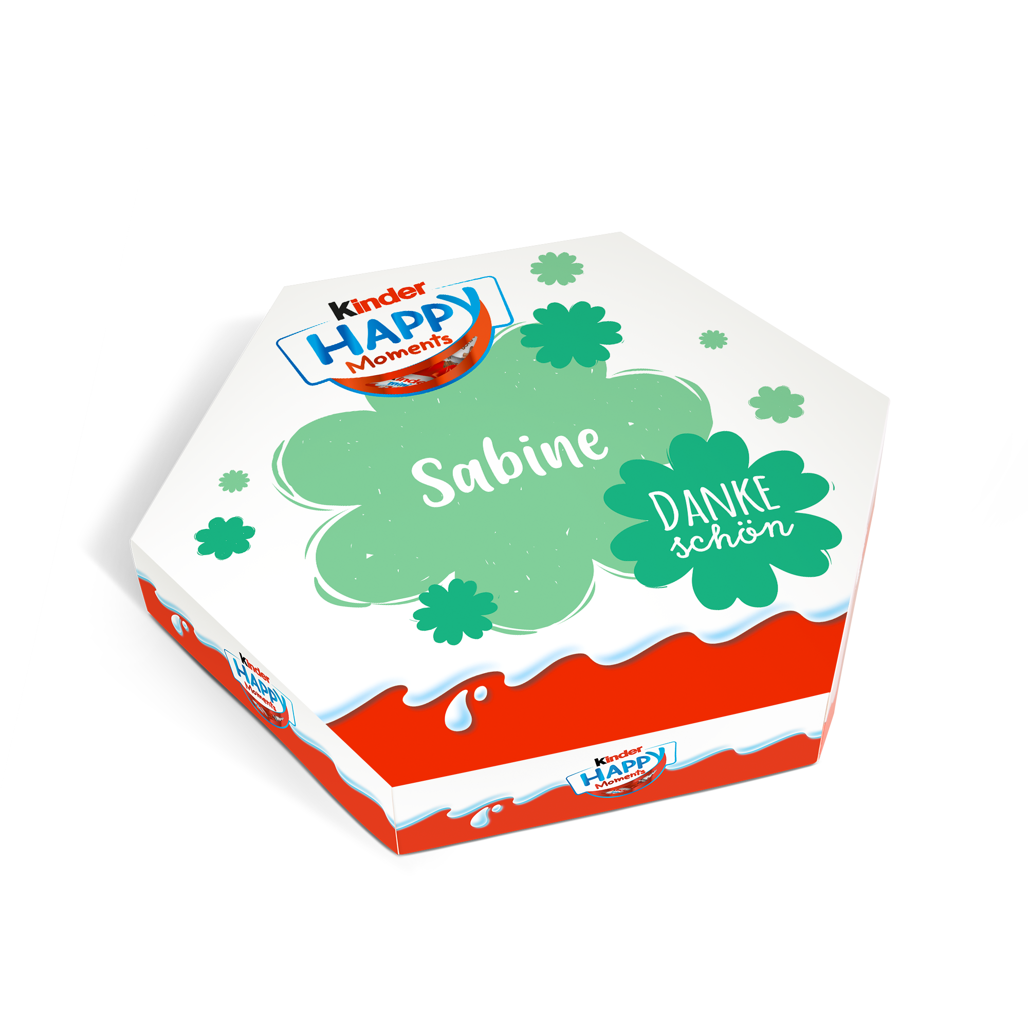 Personalisierte kinder Happy Moments Schachtel mit Namen Sabine und Dankeschön Aufdruck