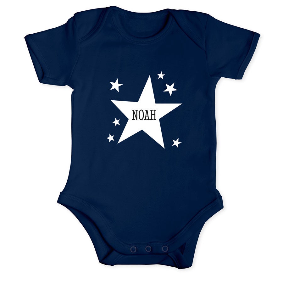 Romper bedrukken - Korte mouw - Navy - 50/56