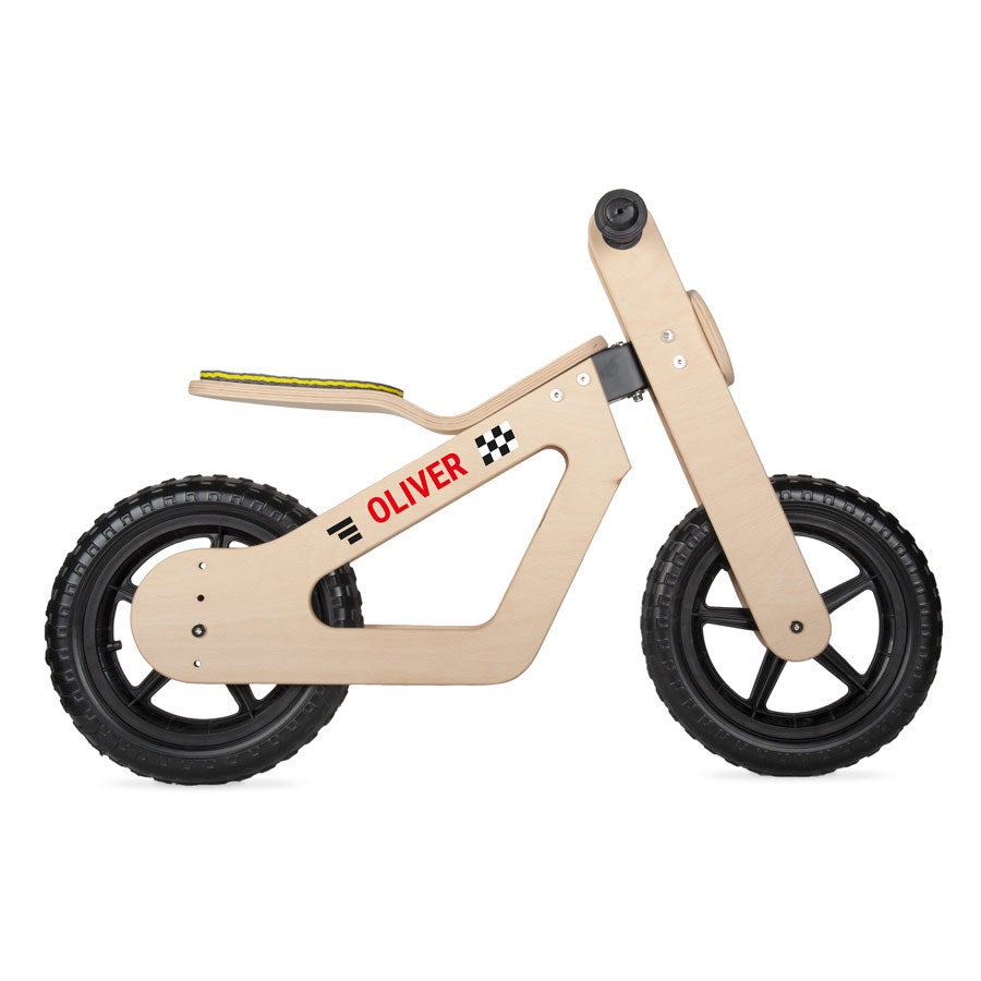 Personalised Wooden Children s Balance Bike FloraQueen