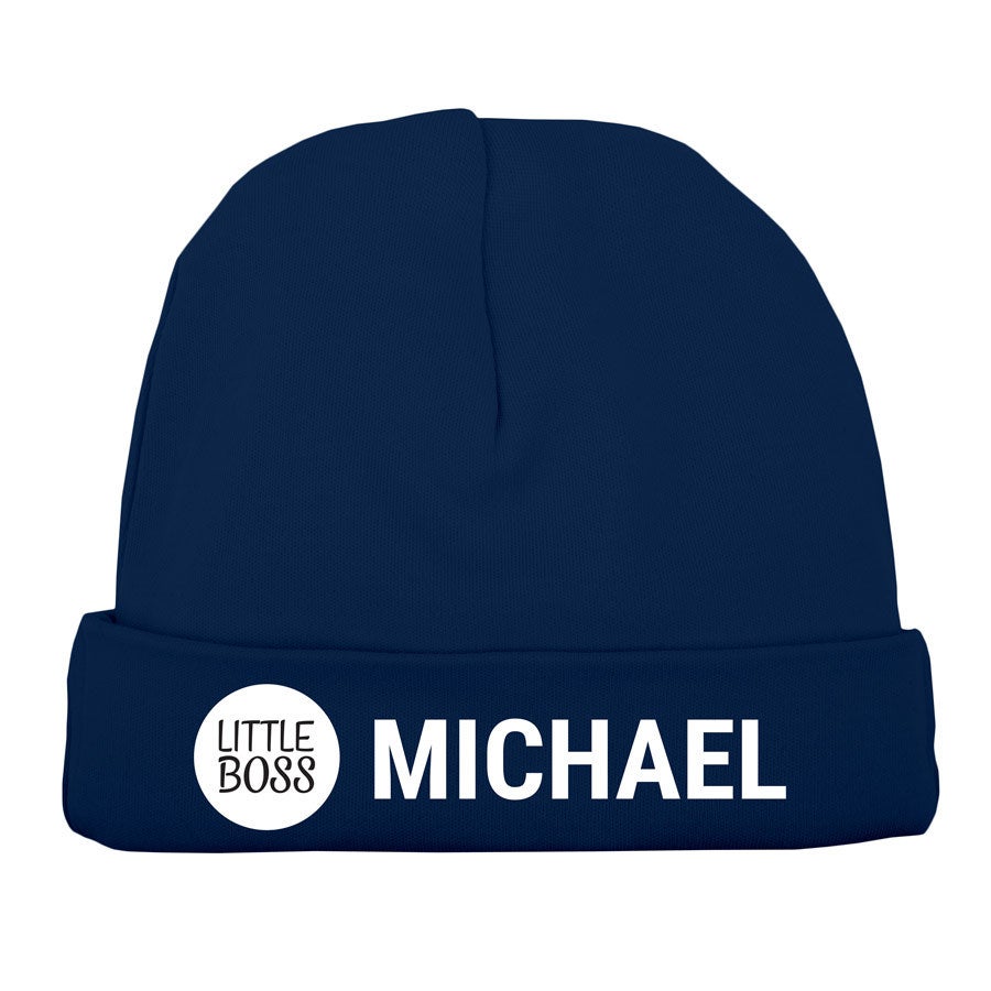 Beanie personalizat pentru copii - bleumarin