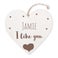 Inimă din lemn de Valentine cu gravură text