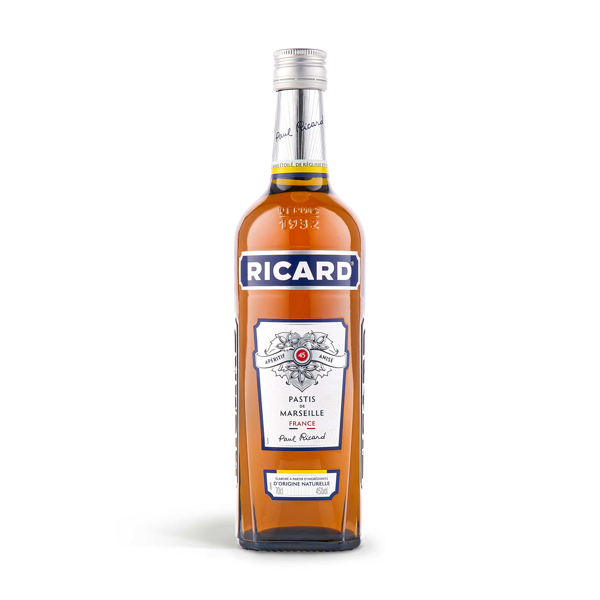Bottle of Ricard Pastis liqueur, a personalized gift.