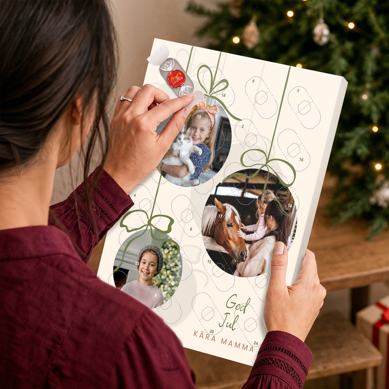 Personaliserad adventskalender med Lindor Assorti Mix