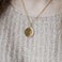 Personalised pendant - Round - Name/Text - Gold colour