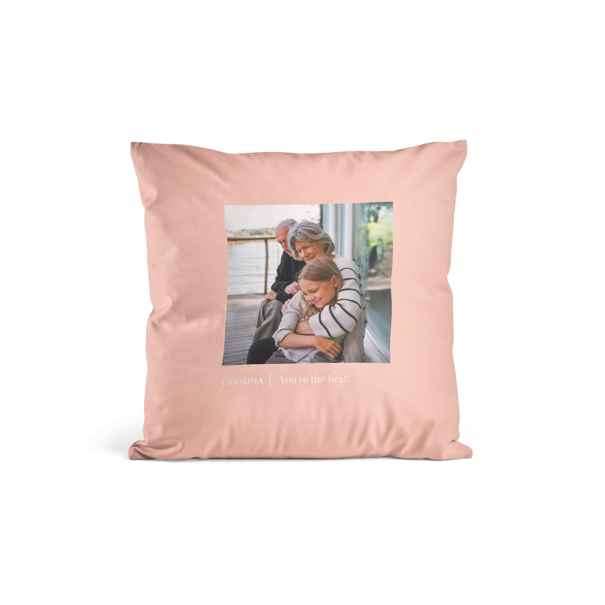 Personalizowana poduszka z własnym zdjęciem i tekstem Grandma You're the best