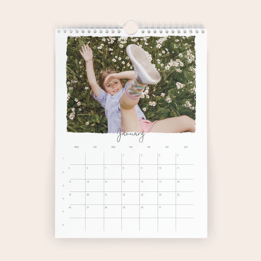 Calendário de fotos personalizado 2026 Calendário de parede 2026 personalizado com foto de criança, para entrar em 2026 com o pé direito.