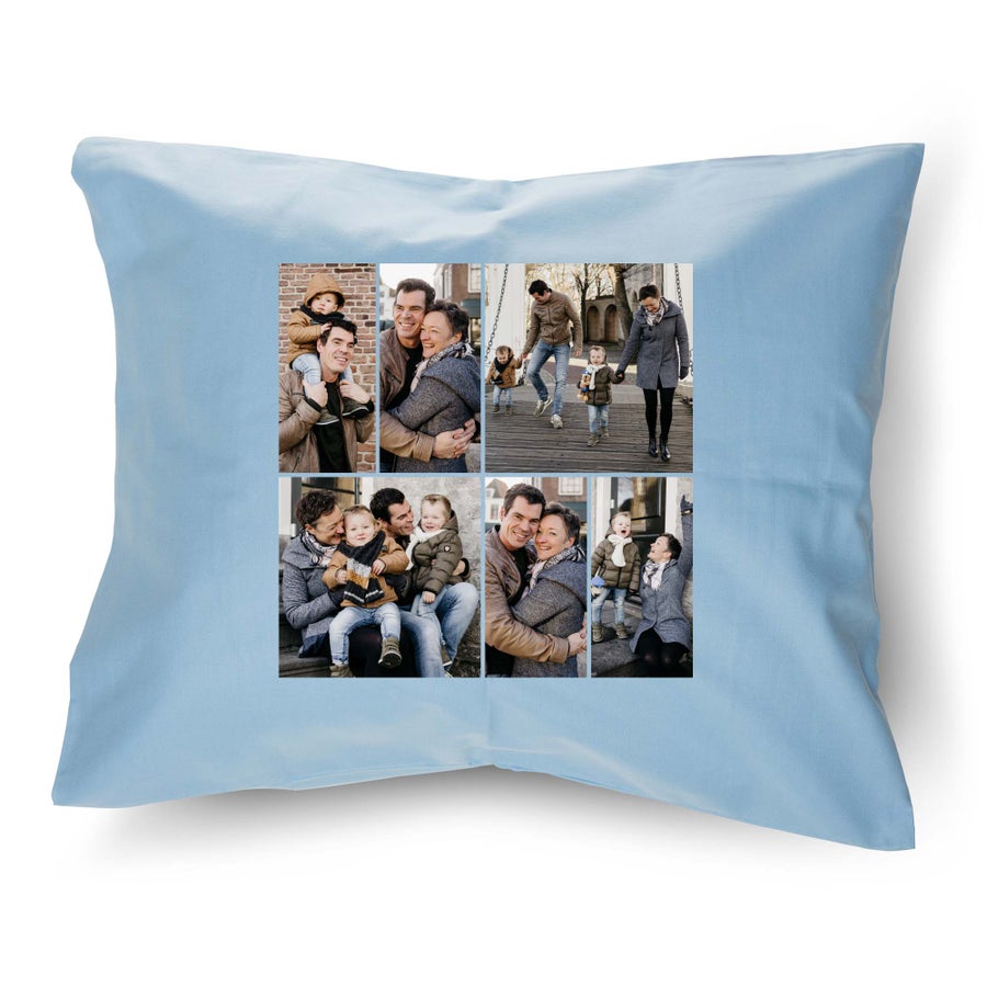 Coussin personnalisé - Bleu clair - 50x60 cm (rembourré)