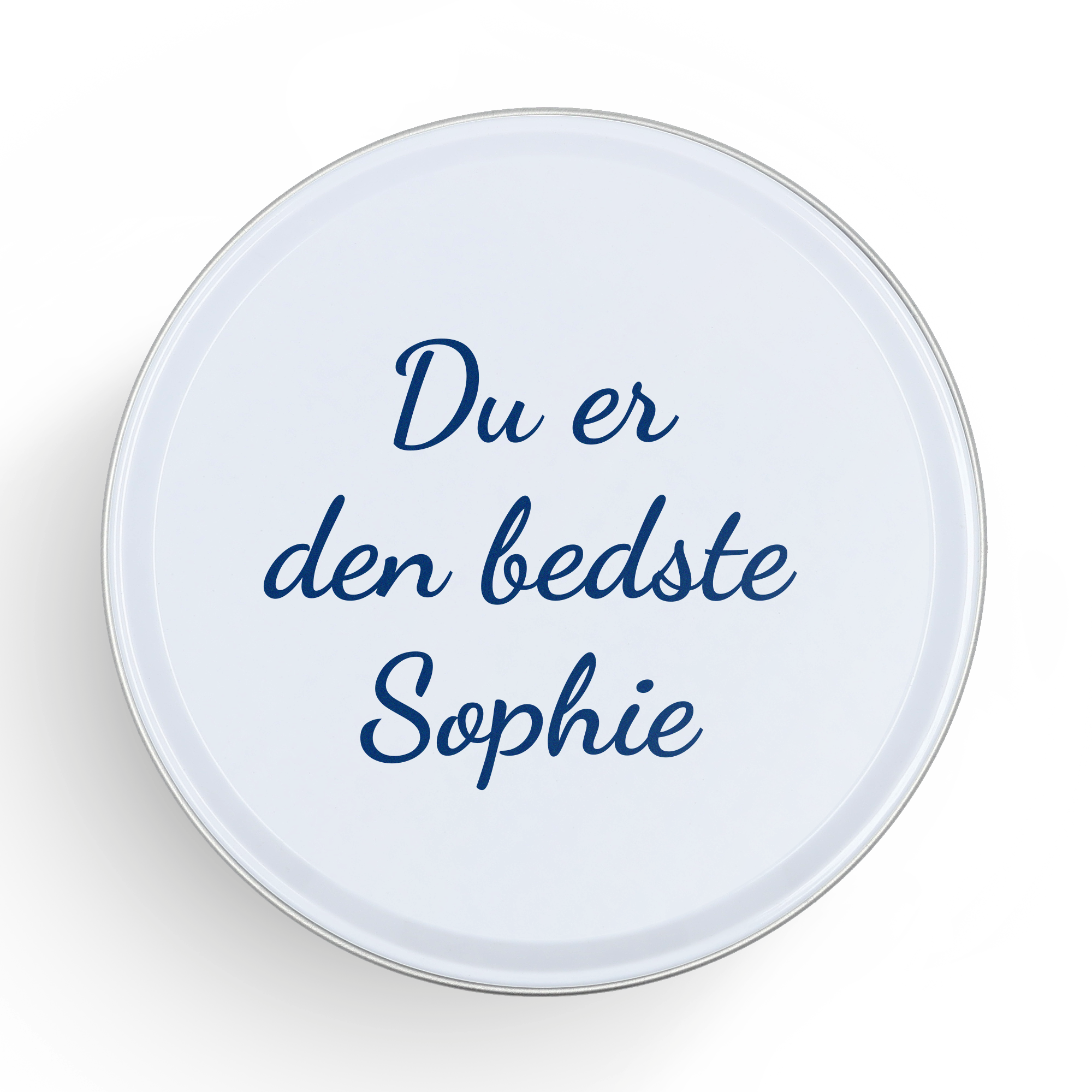 Stroopwafel Dåse med trykt låg - Daelmans Original - 230 gram - Daelmans, med personlig tekst Du er den bedste Sophie i blå skrift.