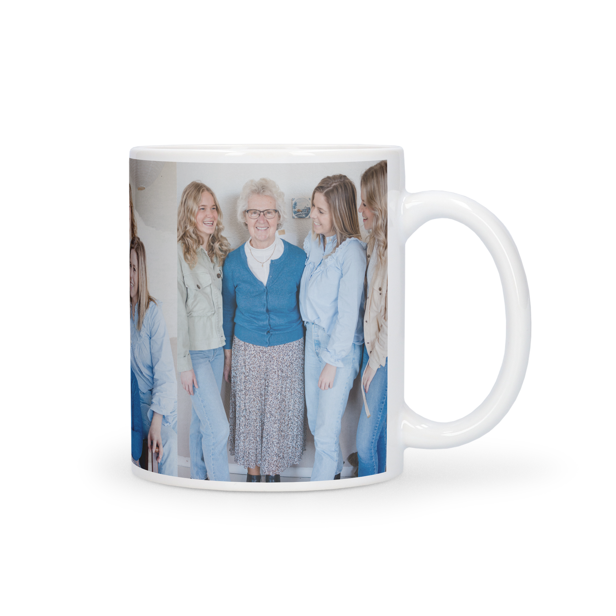 Mug de Noël personnalisé avec une photo de famille imprimée