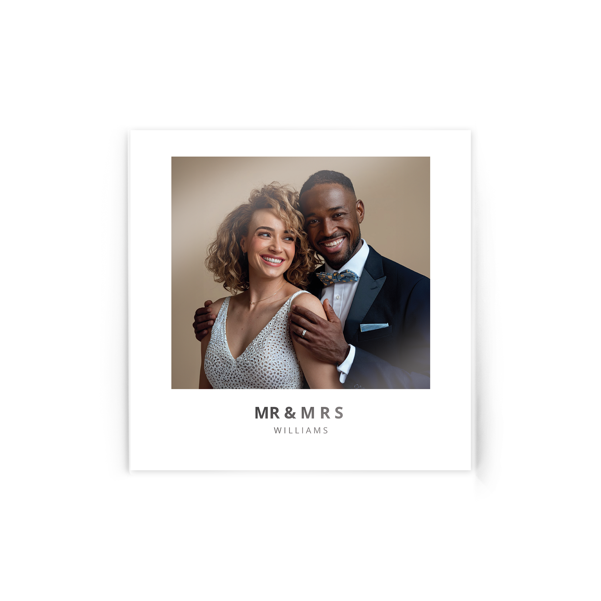 Akrilna plošča s potiskano osebno fotografijo in besedilom Mr & Mrs Williams.
