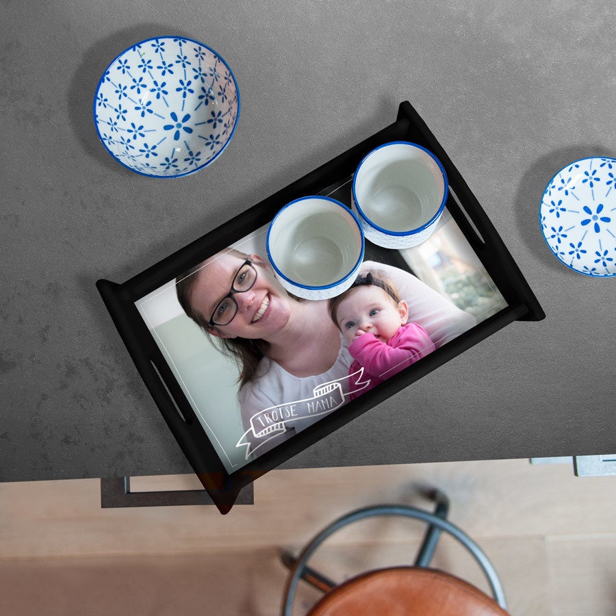 Plateau de service Fête des Mères - Noir - Petit