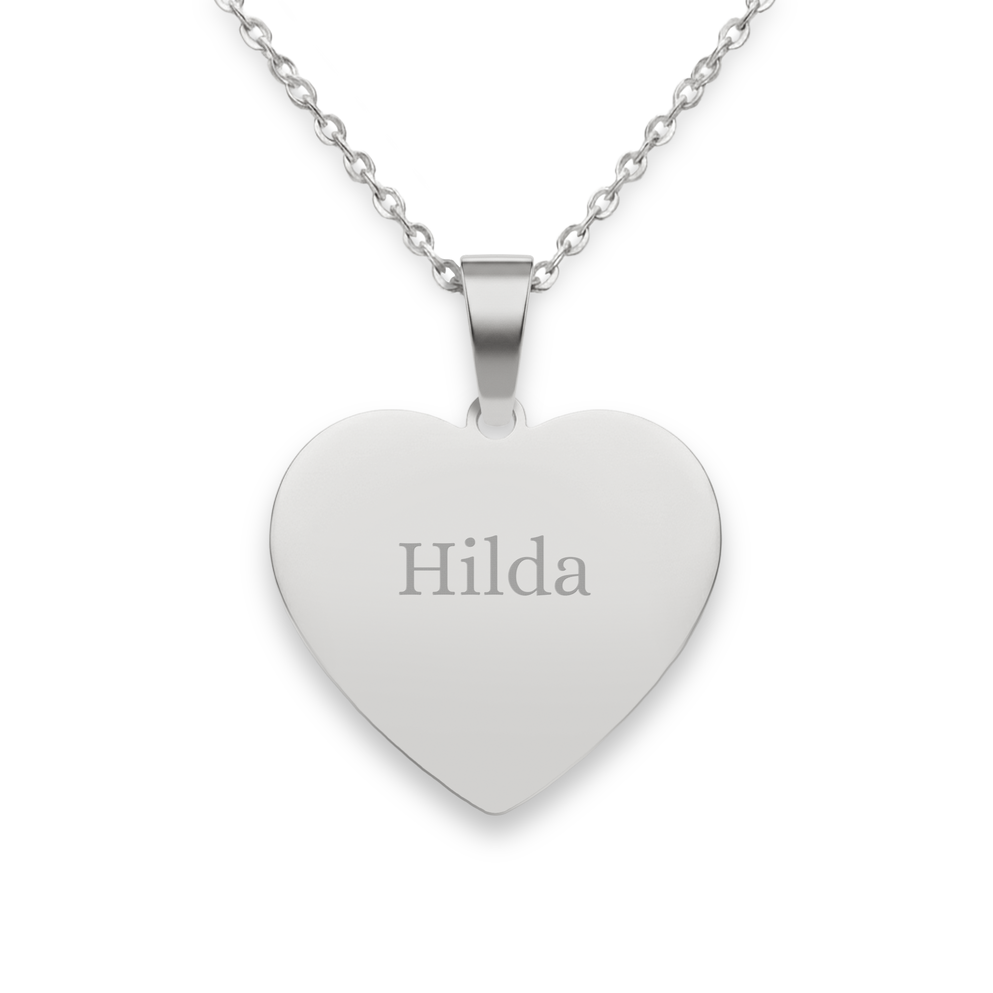 Halsband med graverat hjärta