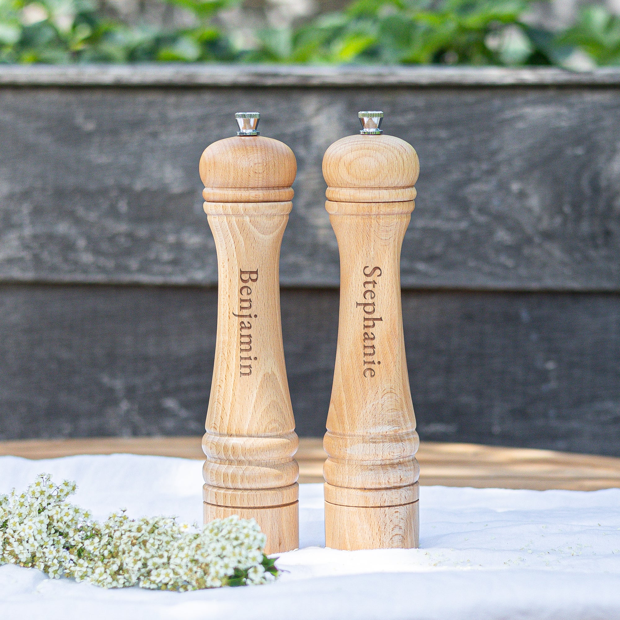 Personalised salt & pepper grinder set - XL - Engraved