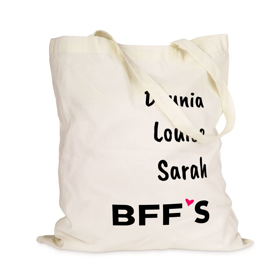 Tote bag personnalisé en coton bio - Naturel - Lot de 3