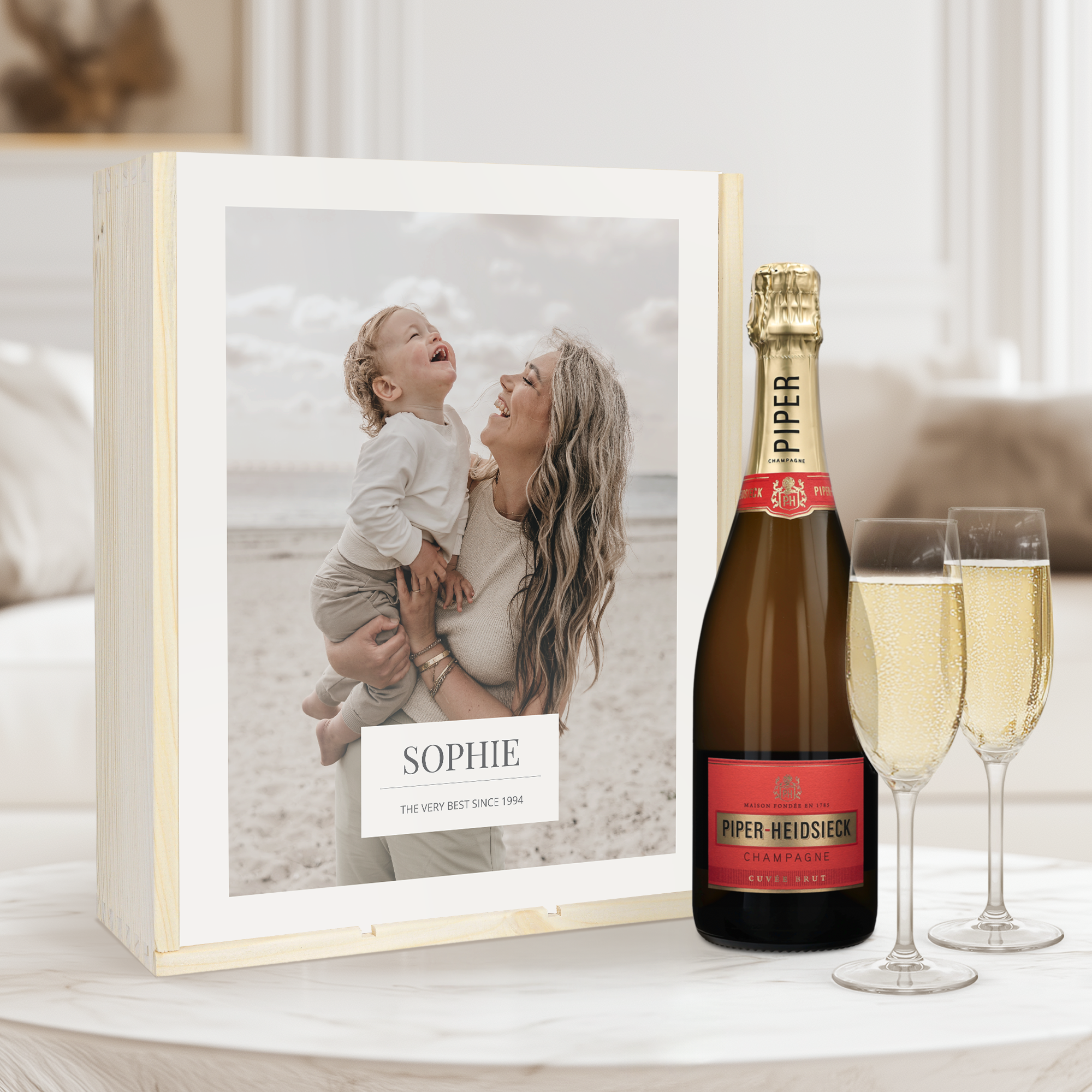 Šampaňské s gravírovanými sklenicemi - Piper Heidsieck Brut