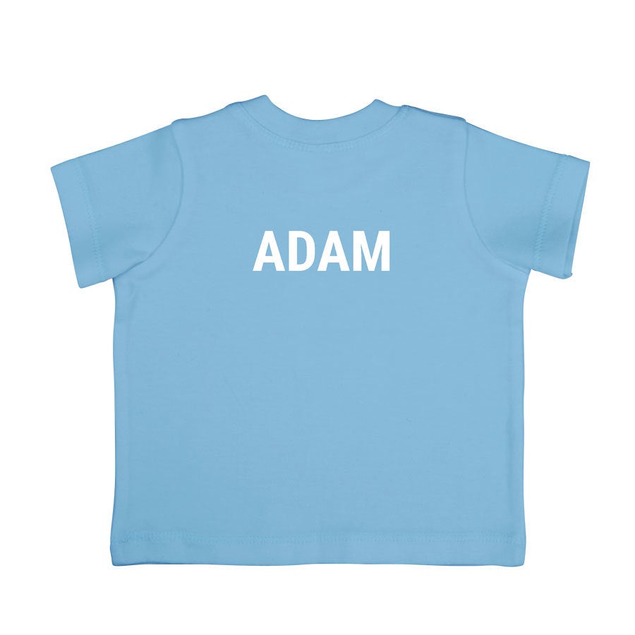 Tricou personalizat pentru bebeluși - Mânecă scurtă - Albastru - 62/68