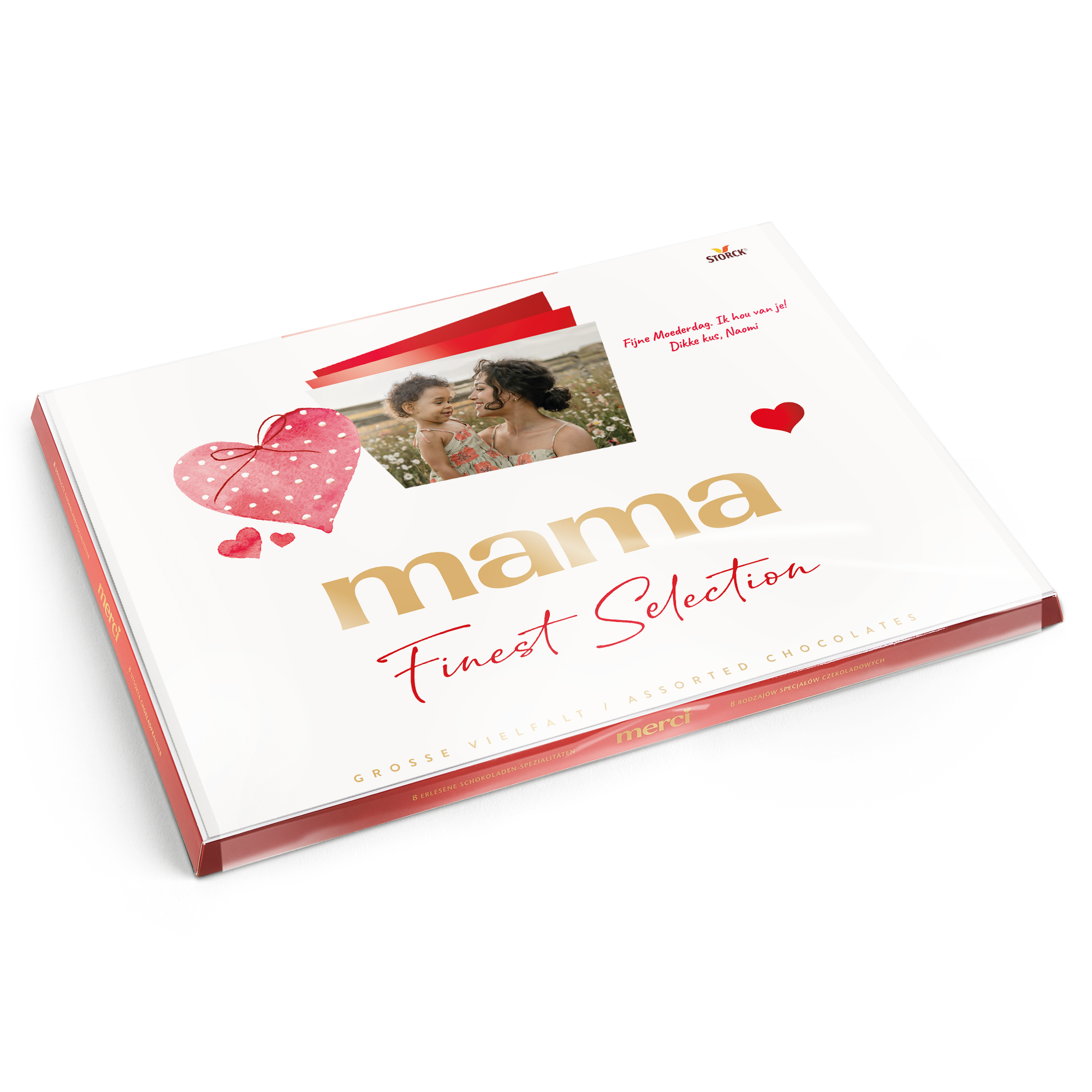 Merci Finest Selection chocolade mix met gepersonaliseerde kaart - 675 gram, bedrukt met foto en 